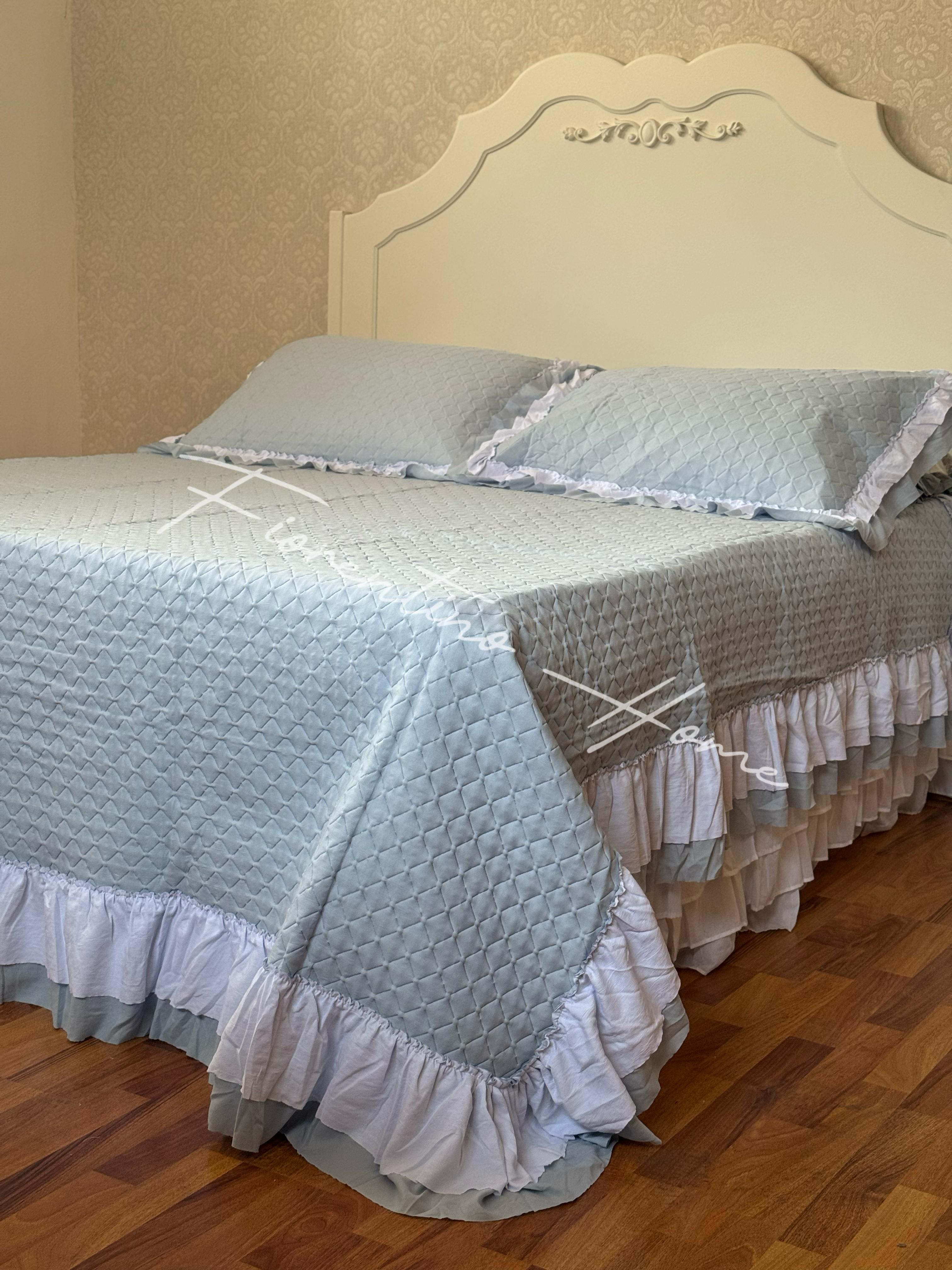 Trapuntino matrimoniale In the Sky Diamond - 260x260 + 2 copriguanciali - L'Atelier17